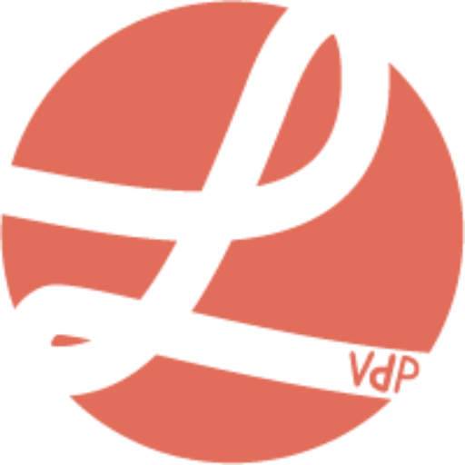 Een logo met uitgesneden L. In het uiteinde van de L staat vdp. Initialen van Lotte Van den Put