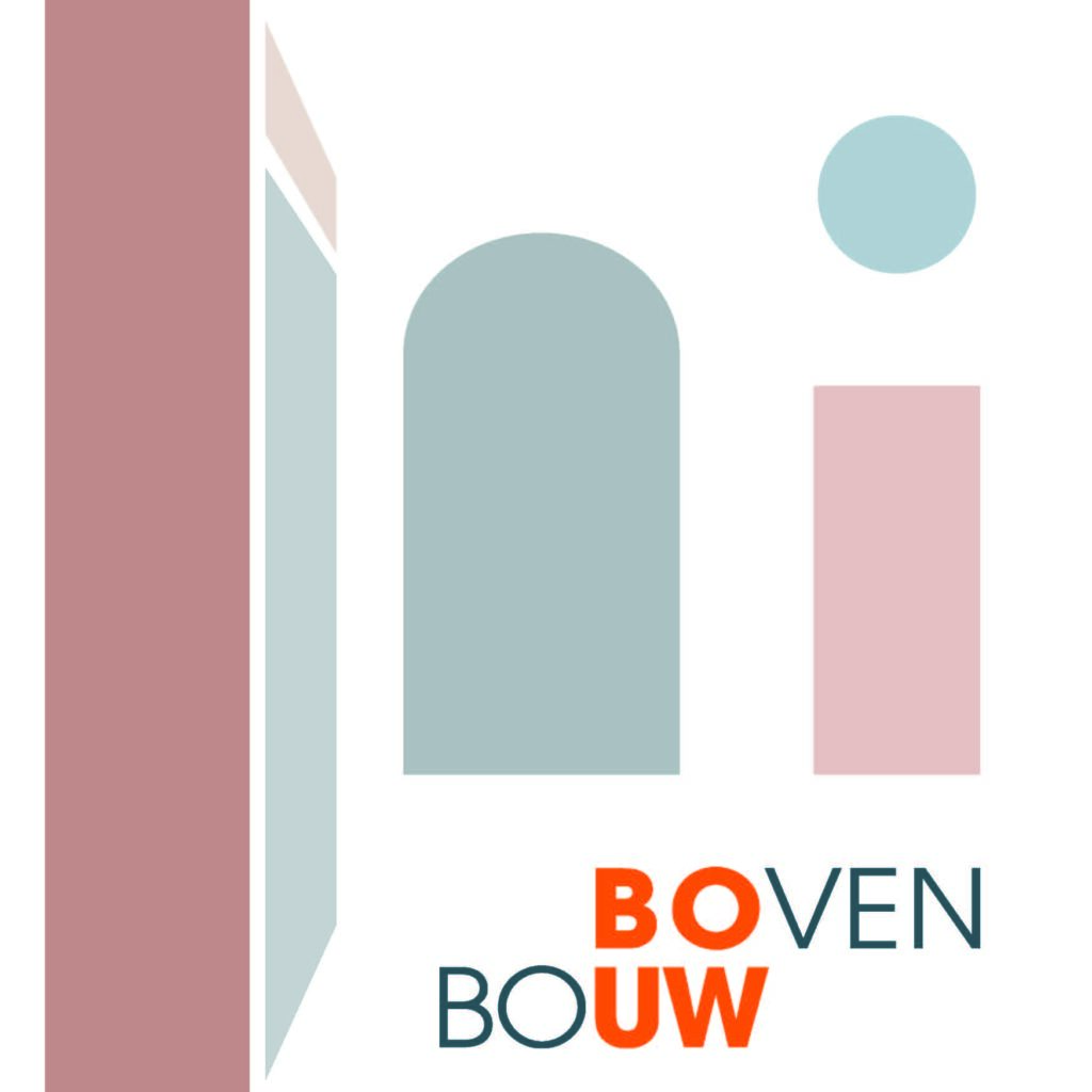Grafisch ontwerp met vorm om een ruimte weer te geven. Cover gemaakt voor een fictieve opdracht van Boven Bouw.